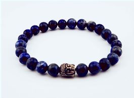 Herrenarmband Buddha Lapislazuli Blau Heilsteine/Edelsteine