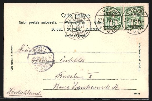 Cartoline postali: AK Luzern, Strassenpartie mit Kutsche – Usato da Berlin venduto da bartko-reher 1