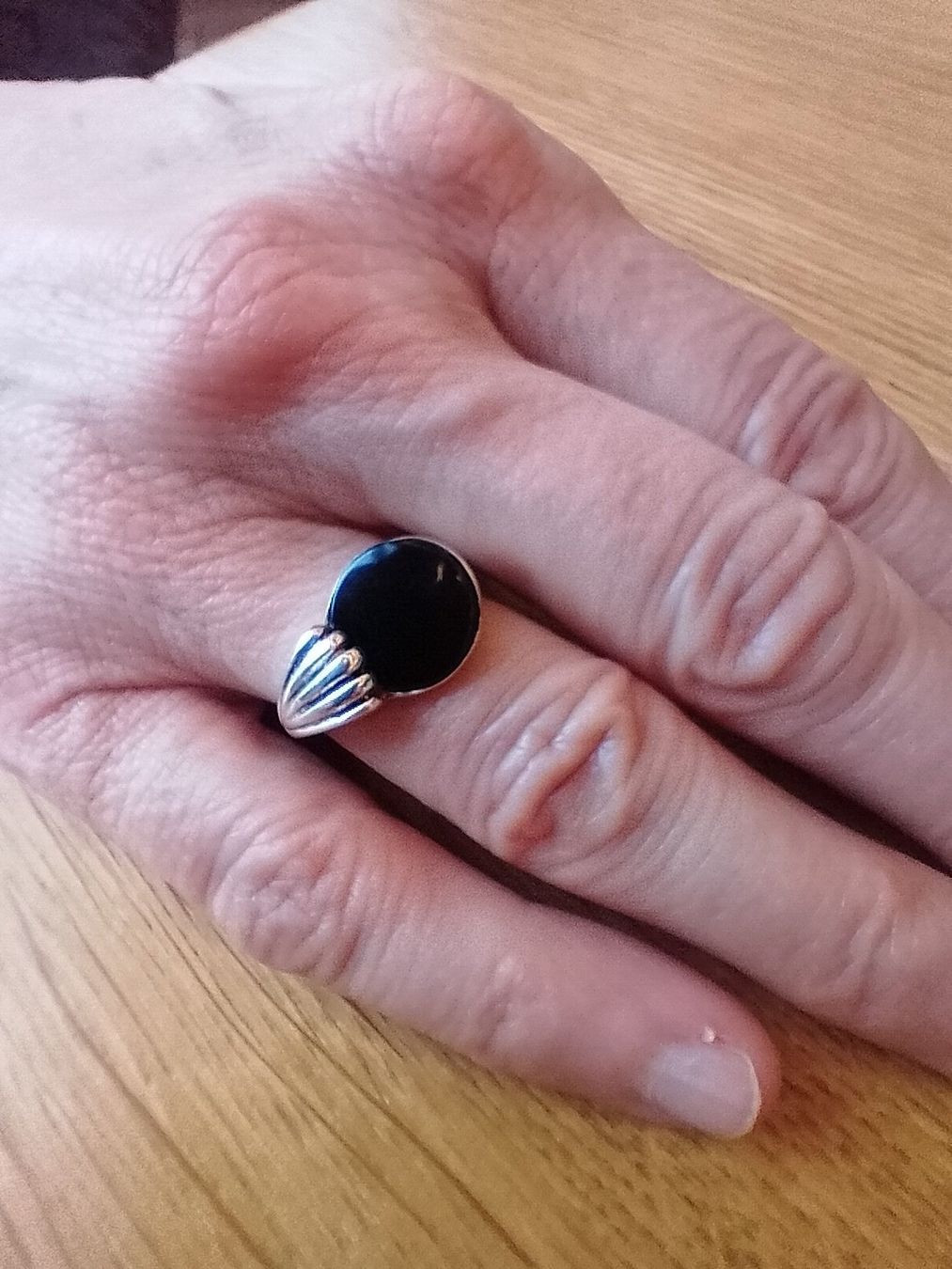 Anelli: Besonderer Silberring 835 mit Onyx – Usato da Luzern venduto da _gluecksfund_ 1