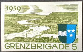 A Soldatenmarke 2.WK, Grenz Brigade 5, grün, ges, Wi Gz 29-2