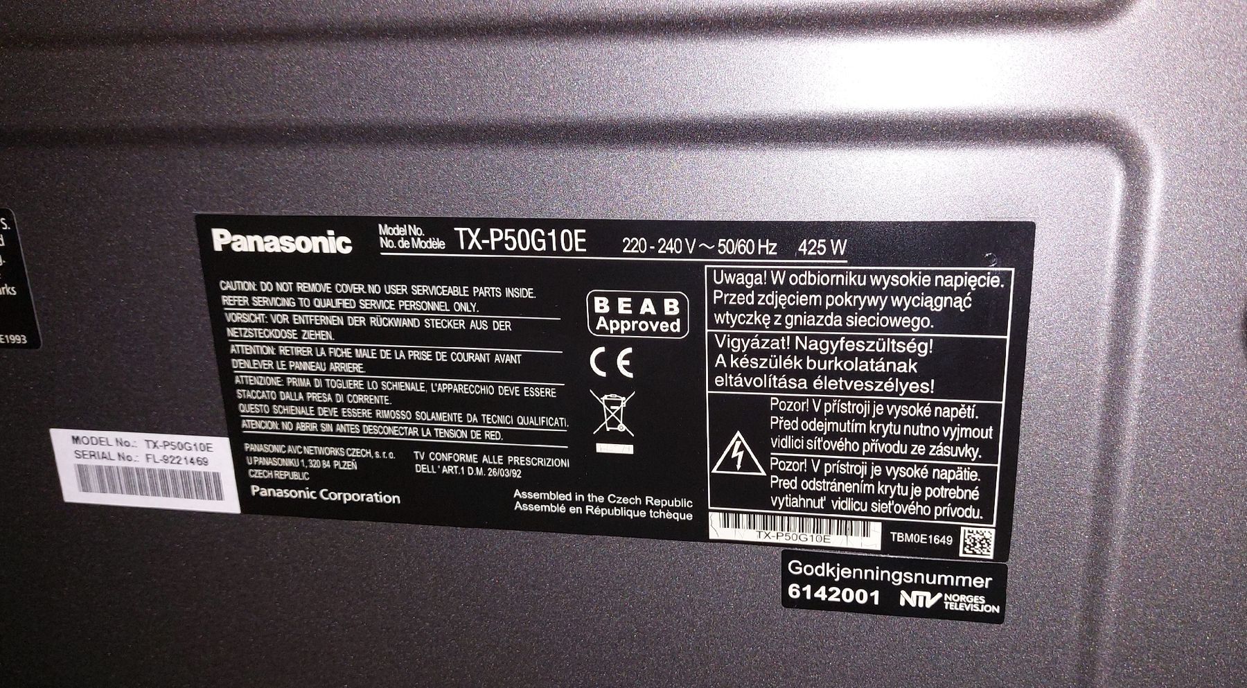 Panasonic Fernseher: Plasmafernseher – Gebraucht aus Felben-Wellhausen von sch_t7nk 1