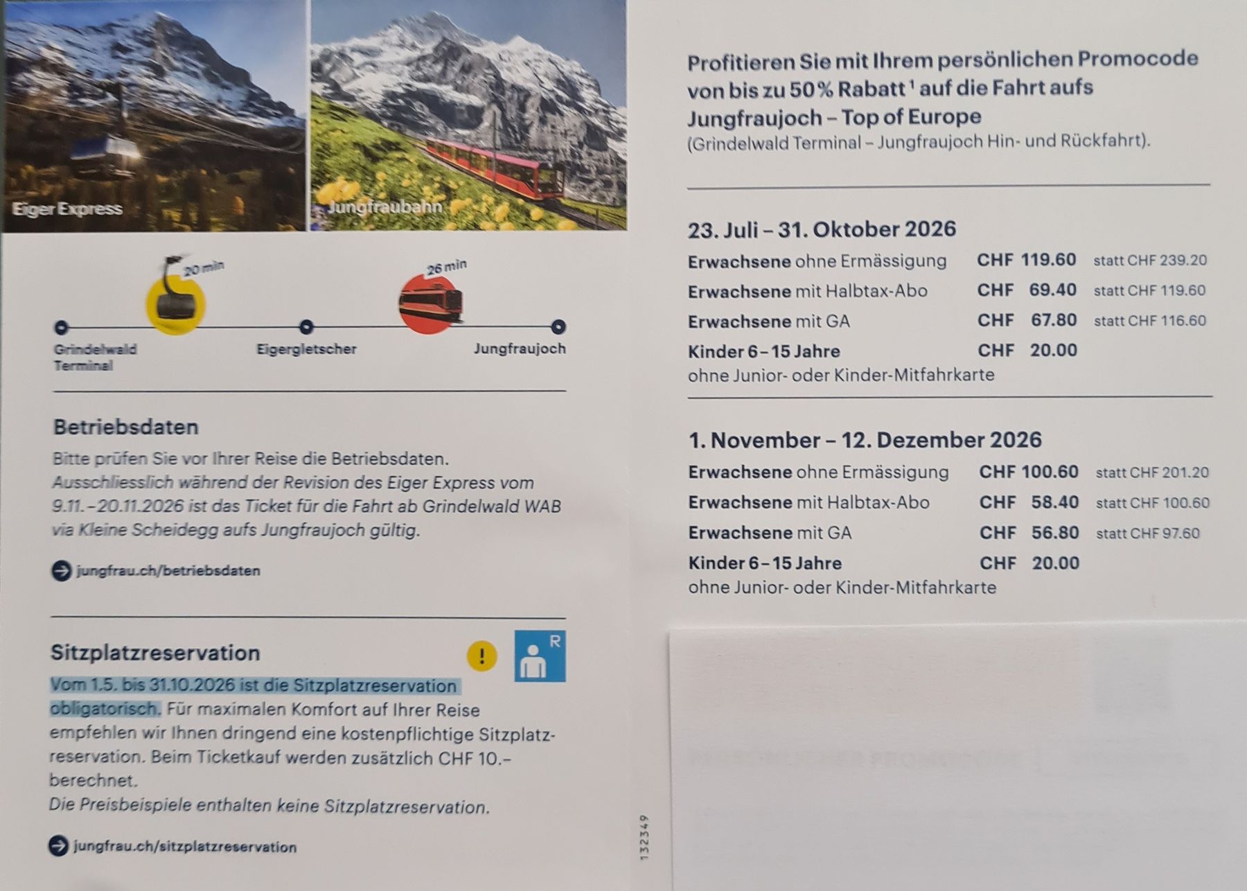 Buoni: COOP: Rabattgutschein Jungfraujoch – Nuovo (secondo la descrizione) da Oftringen venduto da Waltereg 1