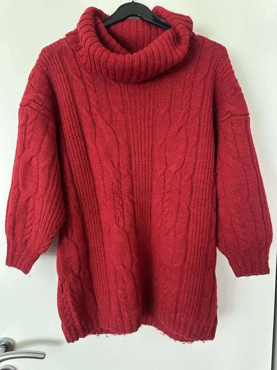 Maglioni & Felpe: Damen Rollkragenpullover rot selber gestricken – Usato da St. Gallen venduto da maivilisa