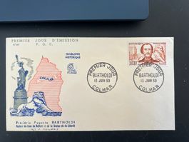 Brief 1959 Bartholdi FDC Colmar Frankreich  (G442)