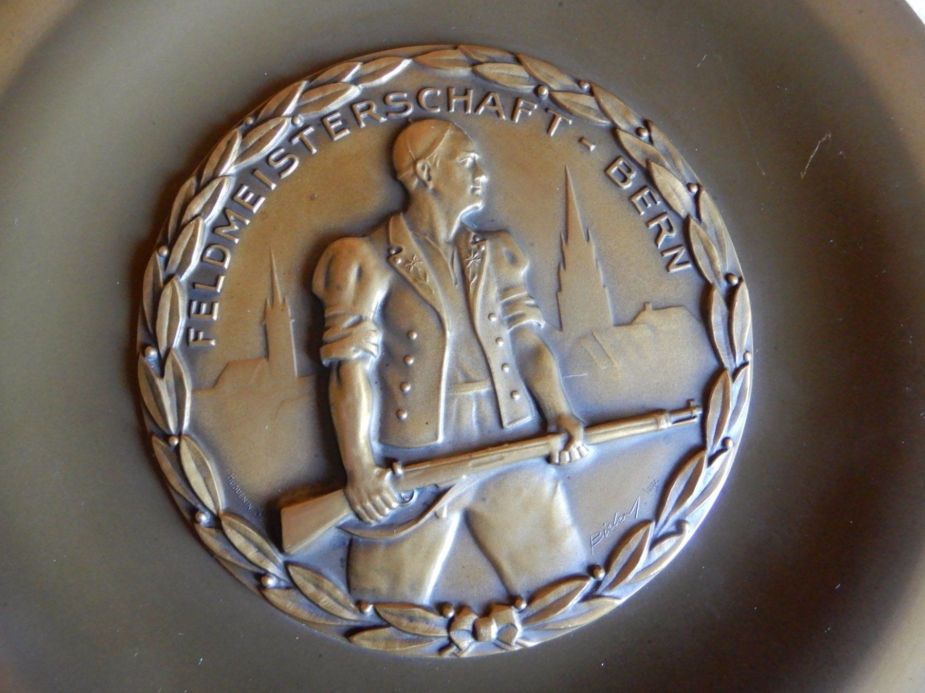 Medaglie: Medaille FELDMEISTERSCHAFT - BERN Bronzeteller mit Plakete – Usato da Senèdes venduto da Framboise52 3