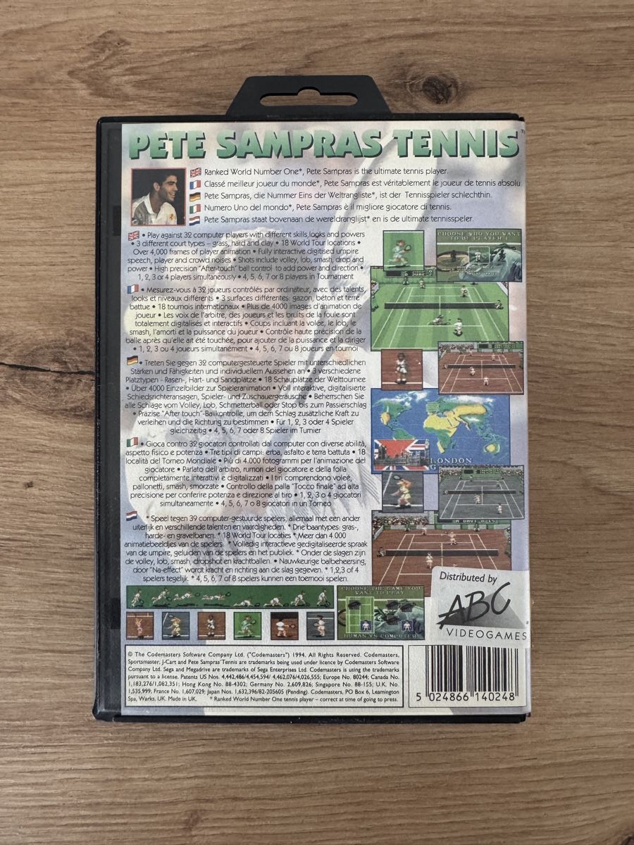 Sega Spiele: Pete Sampras Tennis Sega Mega Drive - Top Zustand! – Gebraucht aus Biberist von etesummer 1