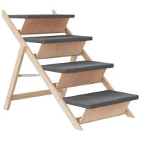 Hundetreppe Katzentreppe Grau 105x47 cm Massivholz Tanne NEU