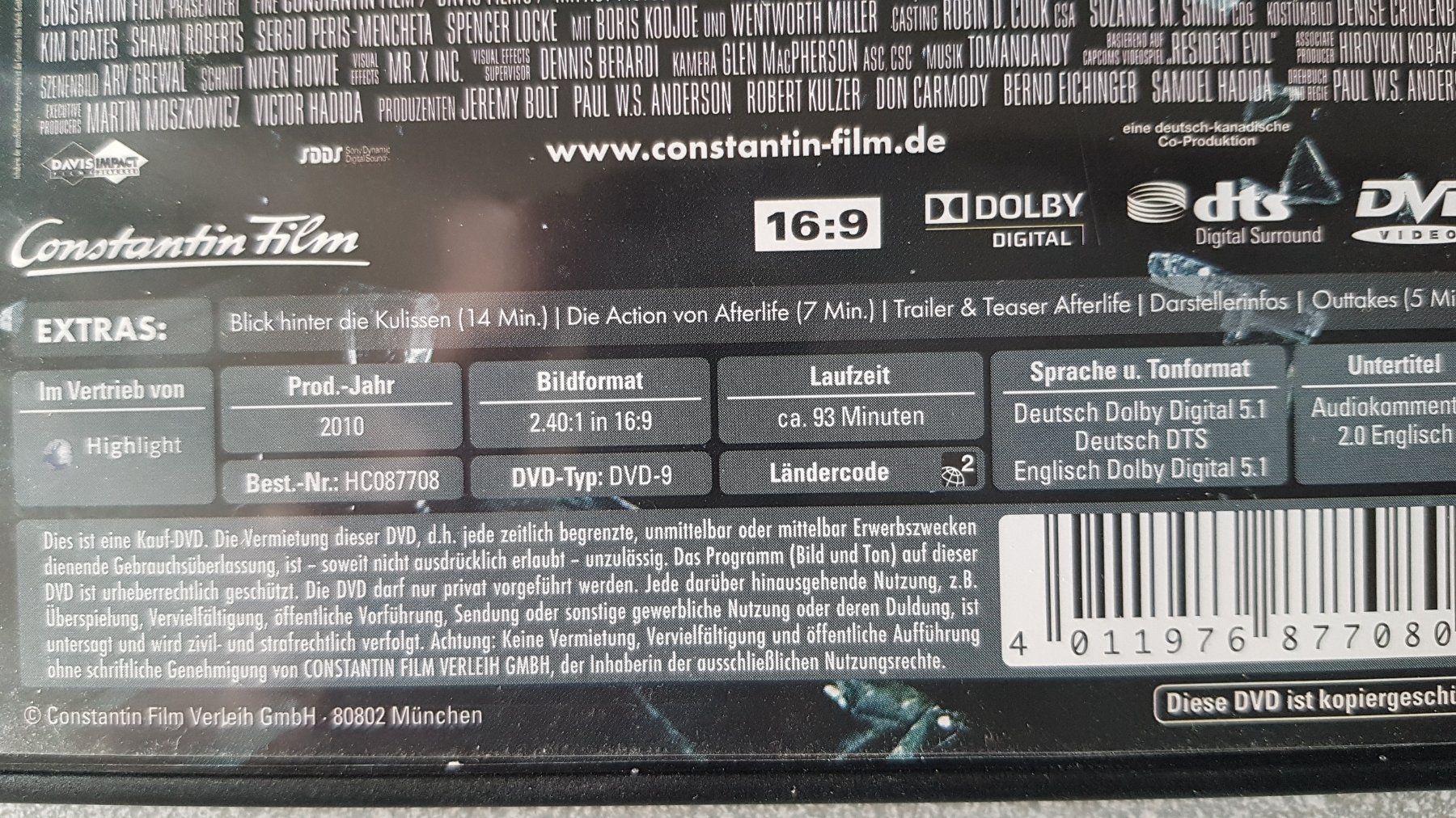 Tutti i DVDs: DVD Resident Evil: Afterlife – Usato da Oetwil am See venduto da fineli2 1