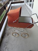 Vintage Puppenwagen orange Metallgestell alt / antik