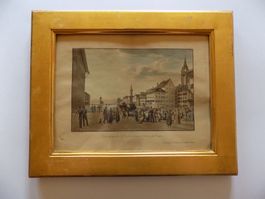 Zürich kolorierte Aquatinta von Schmid