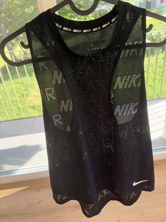Nike Air Sport Tanktop schwarz Mesh Netzoptik Damen Grösse M