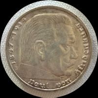 5 Deutsche Reichsmark Silber 1938 Paul von Hindenburg