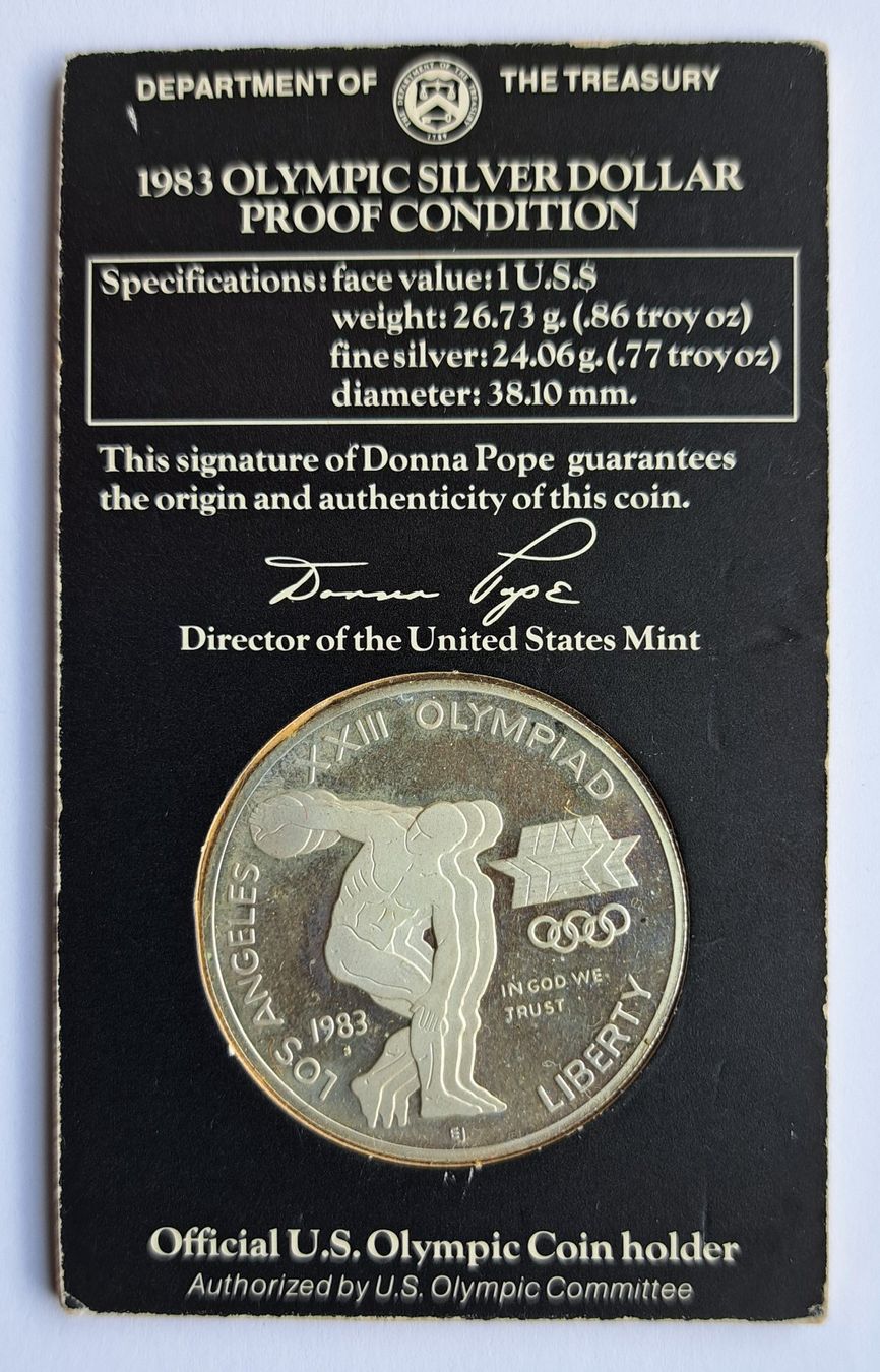 Medaillen: Olympic Dollar .900 Fine Silber 26.73 Gramm – Gebraucht aus Mollis von serik57 5