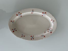 Vintage Oval Porcelain Platter 33x22cm Floral Design
