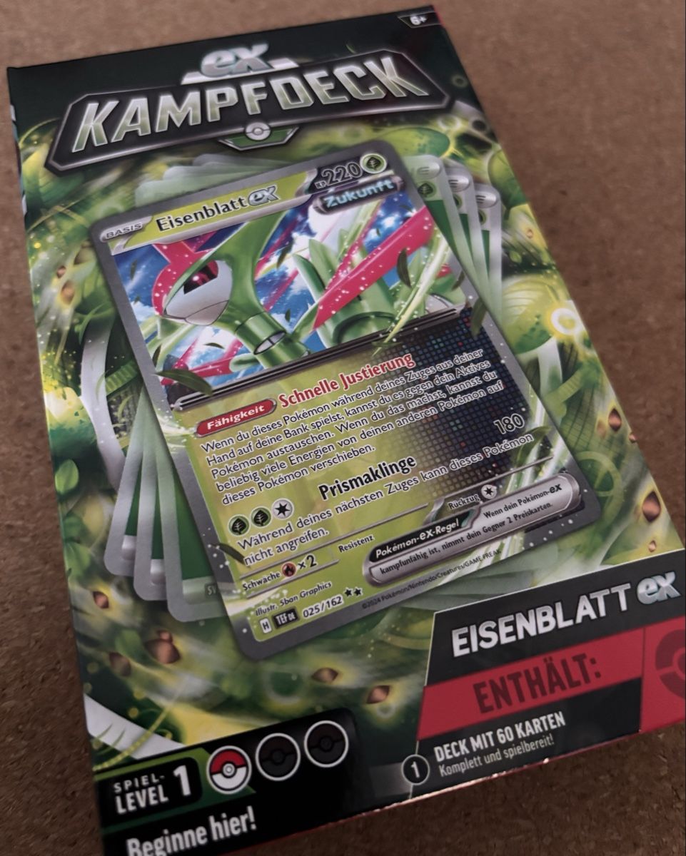 Pokémon Carte collezionabili: NEU - Pokémon Kampfdeck Eisenblatt ex 60 Karten – Nuovo e nell'imballaggio originale da Mülligen venduto da atwag 4