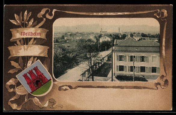 Cartoline postali: Grusskarten-AK Weilheim, Blick in den Or – Usato da Berlin venduto da bartko-reher