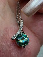 Collier argent avec diamant de moissanite de 1 ct certifié