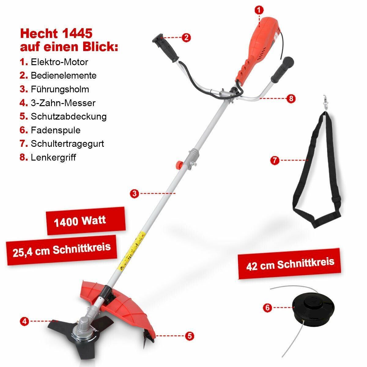 Tous les outils: Hecht 1445 Elektro Freischneider – Neuf avec emballage d'origine à Bottighofen par zaap 1