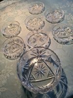 Grosse Bleikristall Glasschale mit 6 Schälchen 7-teilig