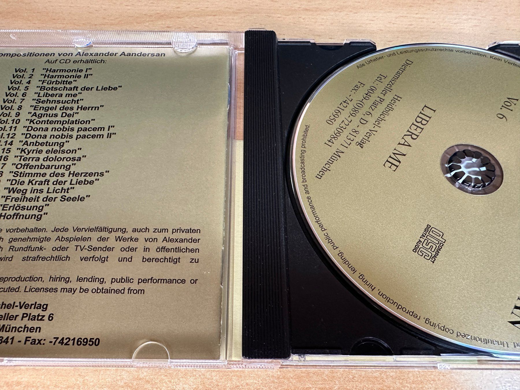 CDs: X2 Alexander Aandersan – Libera Me - Volume 6 – Gebraucht aus Rikon im Tösstal von Alpenmutz 2