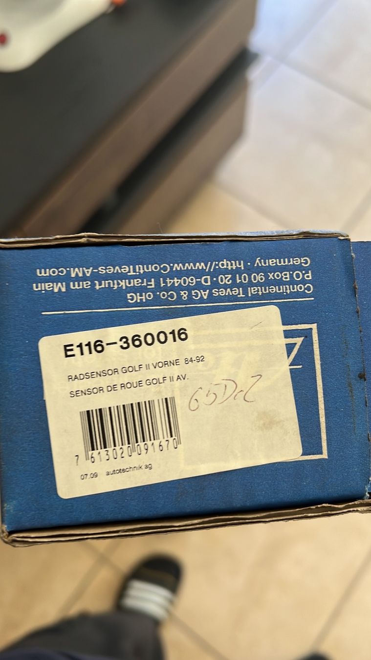 Volkswagen Tutti pezzi di ricambio auto: Raddrehzahl Sensor vorne Golf 2 84-92 – Nuovo e nell'imballaggio originale da Balzers venduto da goegi93 2