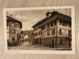 Alte PK / Laupen - Marktgasse Gelaufen 1929