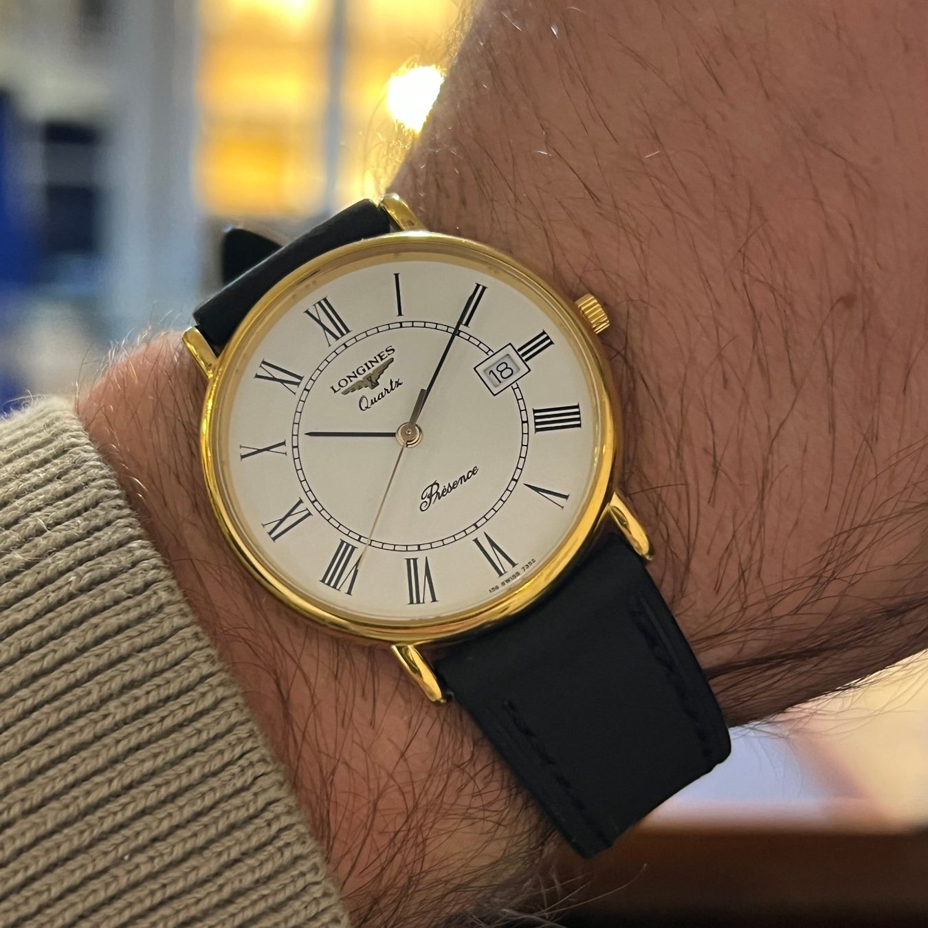 Longines Uhren: Longines Présence Quartz Date Gold Plated – Gebraucht aus Carouge GE von Watchaser 3