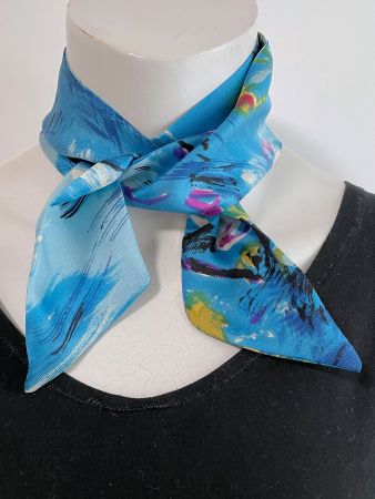Twilly Halsschal 100% Seide Silvia-K rework aus 50s-Foulard