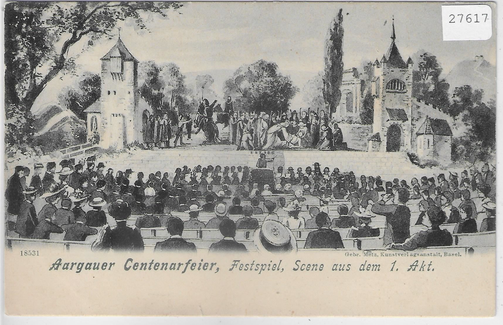 Cartoline postali: Aargauer Centenarfeier, Festspiel, Scene – Usato da Ettingen venduto da Kartenplanet