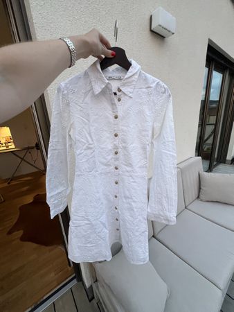 ZARA white embroidered dress size S