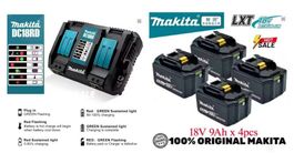 4 x 18V/9.0Ah LXT ® Makita Akku + Dual Port Charger DC18RD