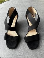 Wedges Pumps schwarz, Wildleder, Gr. 40