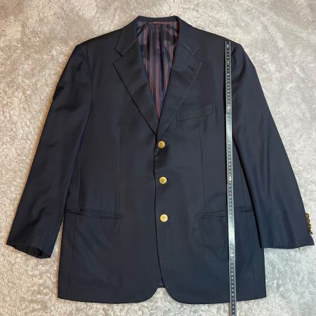 Brioni Herren Sakko Gr 51 Dunkelblau Wolle Goldknöpfe