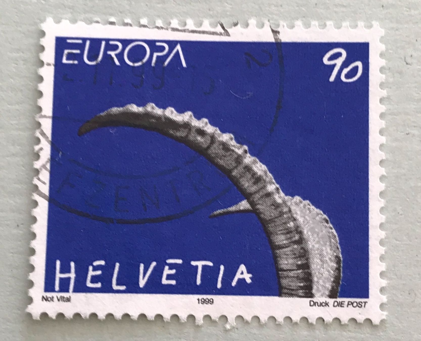 Tutti i francobolli: Nr.972 mit Stempel Schweizer Nationalpark,Steinbockhörner – Usato da Aarau venduto da Billa007