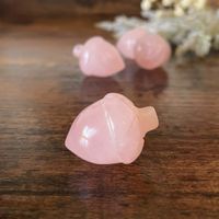 ✲ 1 Stk. Rosenquarz Eichel ✲ 11g / 26mm Acorn Carving