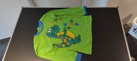 Kinder Langarmshirt Crazy Dino grün, Grösse 122/128