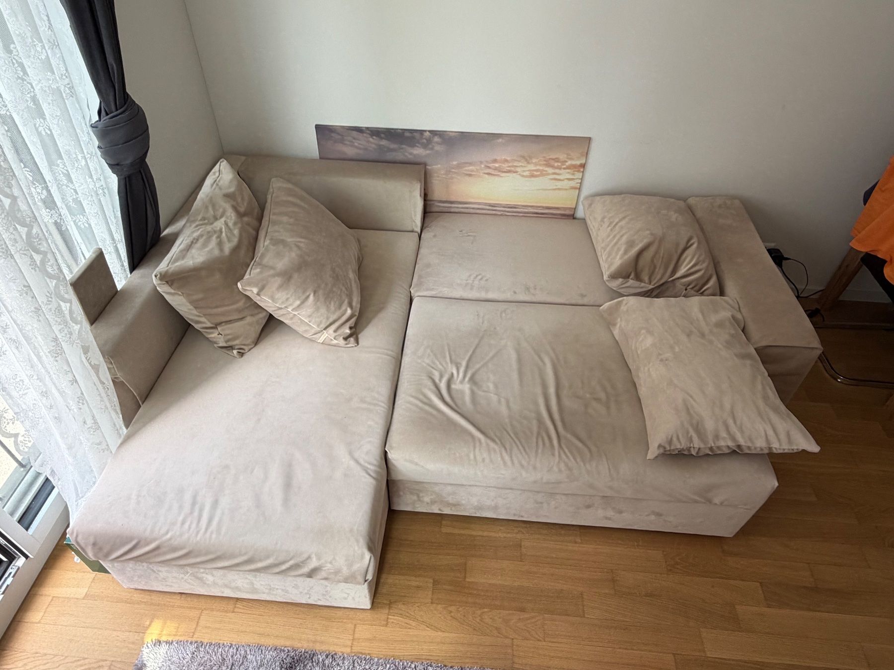 Divani: Modernes Ecksofa mit Bettfunktion in Beige – Usato da Zürich venduto da vdl8 2