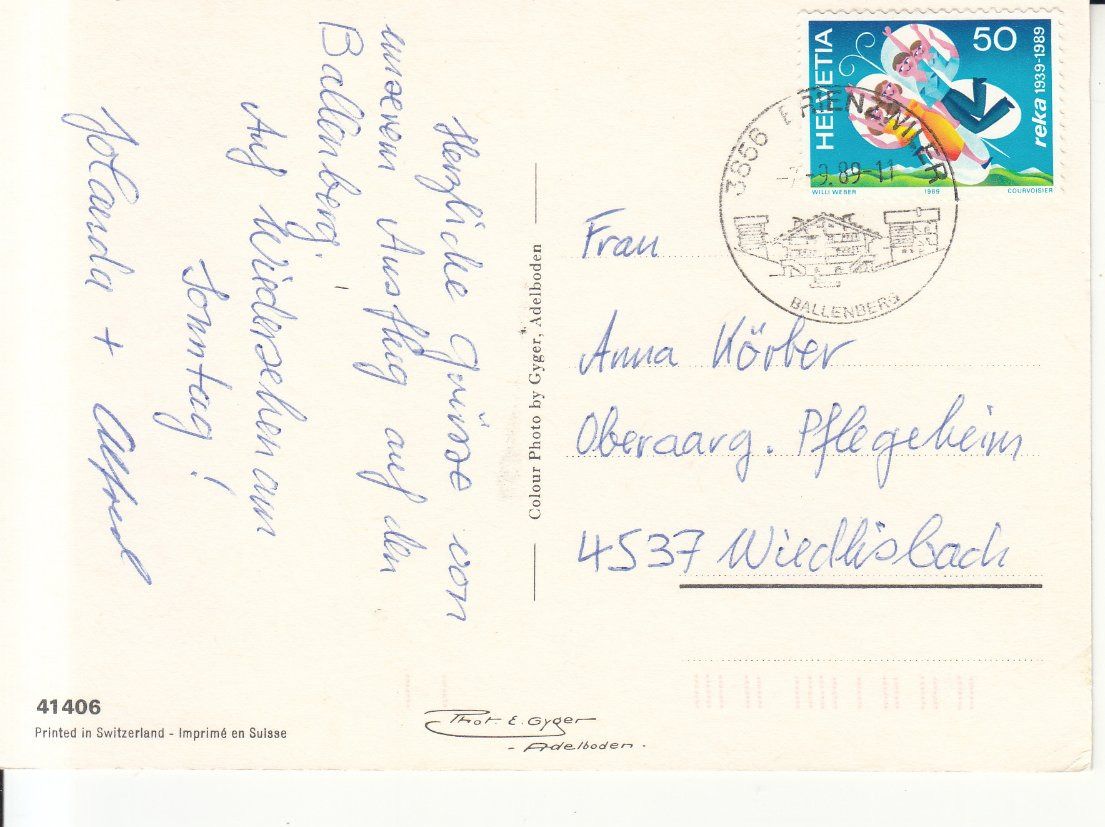 Cartoline postali: Ballenberg (Ostermundigen) 1989 – Usato da Bürglen TG venduto da StampGraf 1