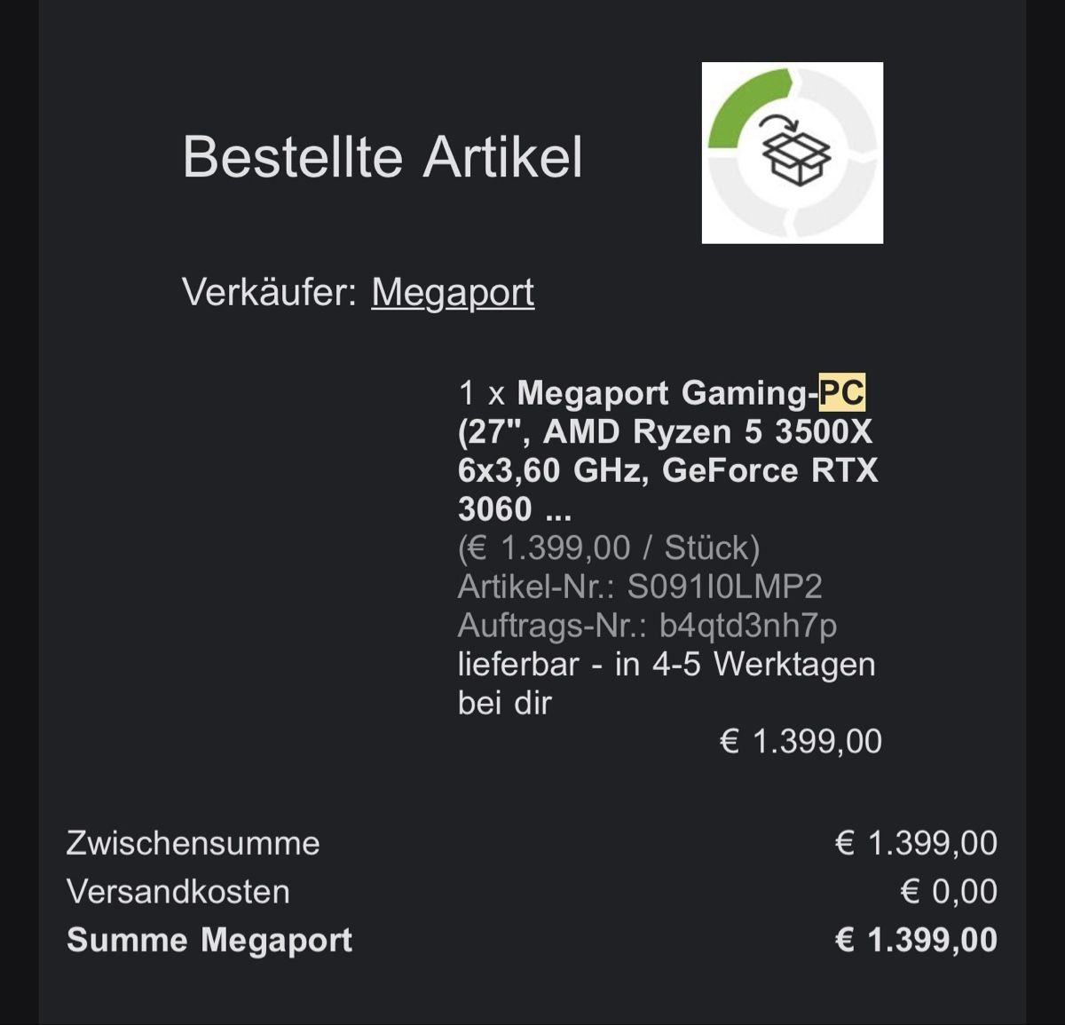 PC: Gaming PC Megaport – Usato da Spreitenbach venduto da den_29yy 3