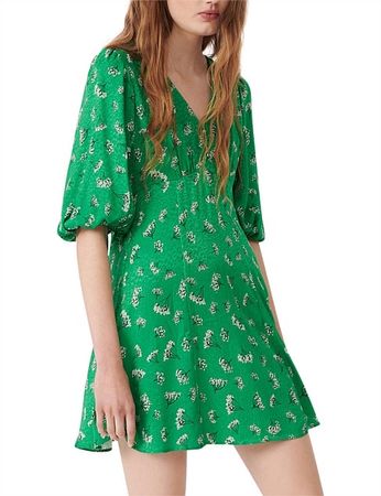 Maje Kleid, 36, grün mit Muster