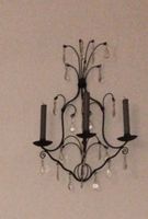 Wandkerzenhalter schwarz Kristall Vintage Look Boho