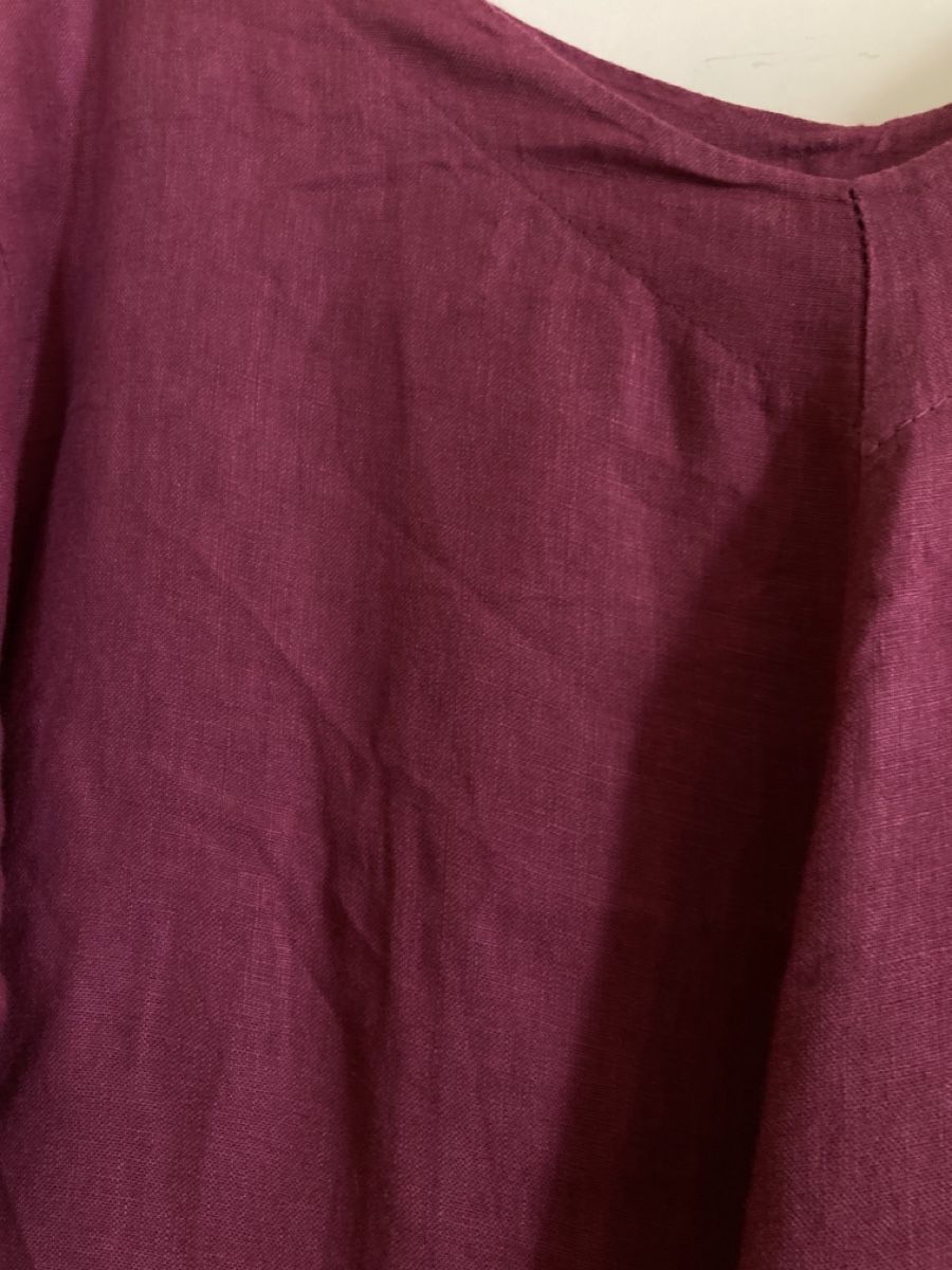Vestiti: Bordeauxrotes Leinenkleid, 100% Leinen, XL – Usato da Luzern venduto da bettygreen 4