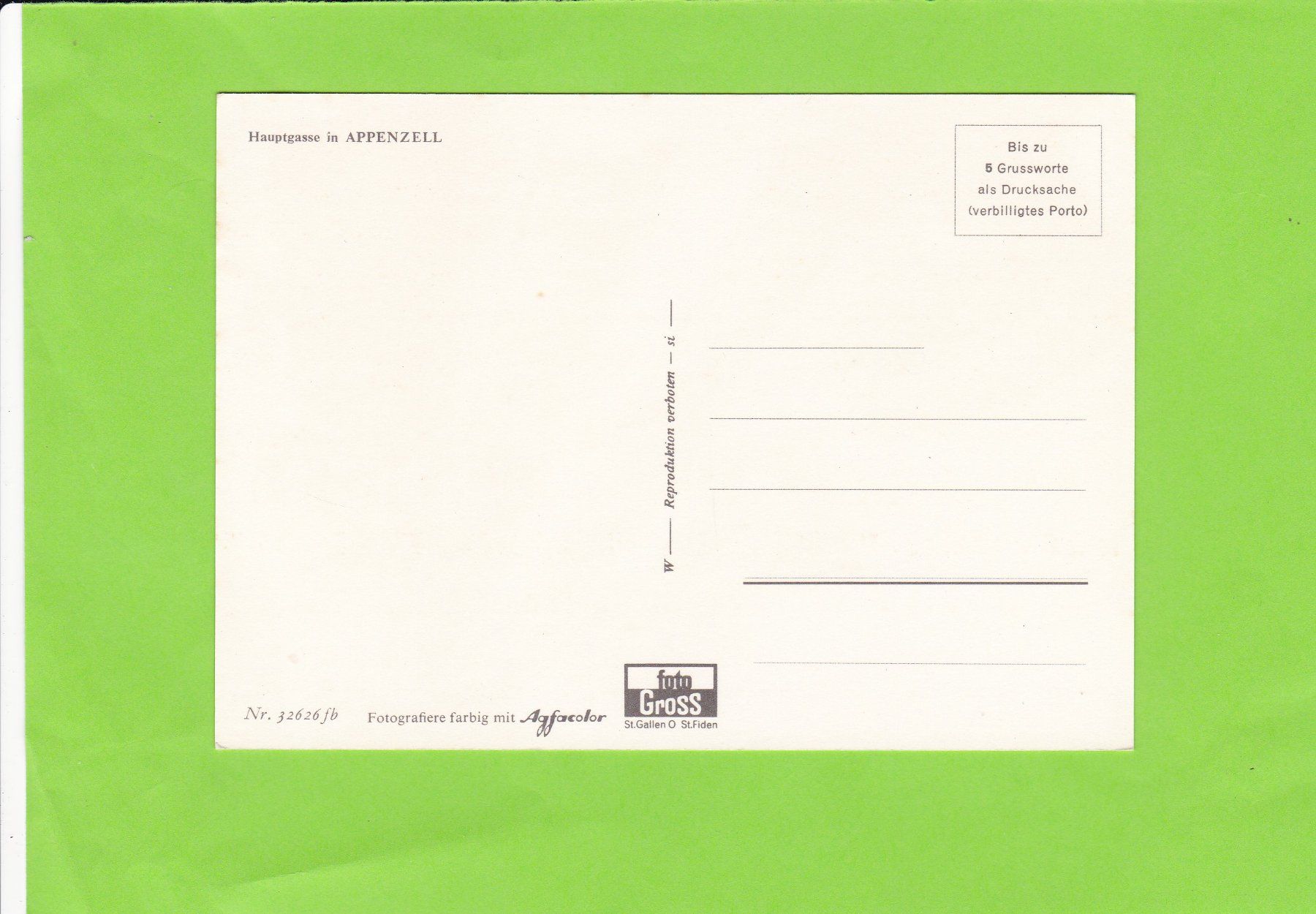Cartoline postali: Hauptgasse in Appenzell – Usato da St. Peterzell venduto da neckertal 1
