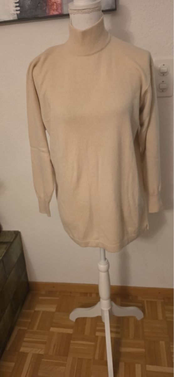 Tuniken: Rollkragen Pullover Longhin Kaschmir beige gr.L – Gebraucht aus St. Gallen von mania03