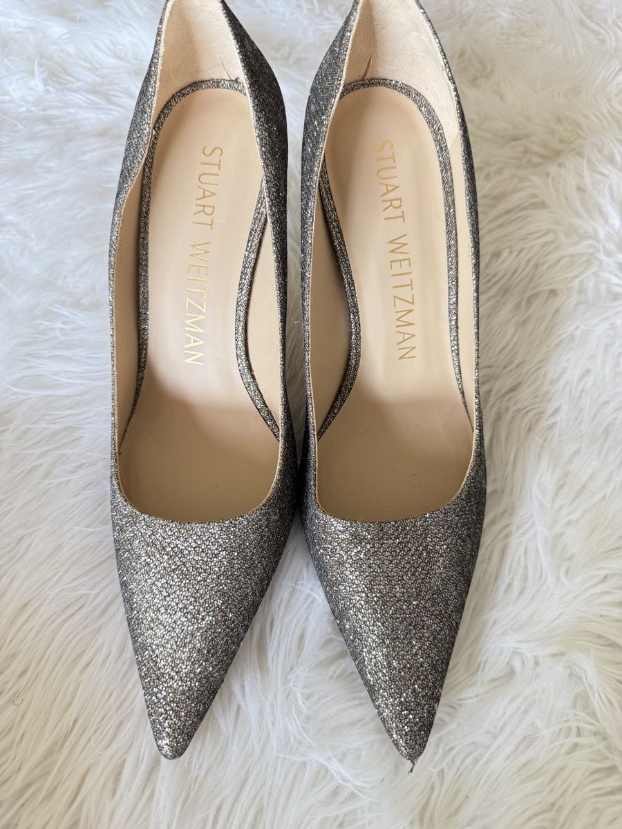Stuart Weitzman Scarpe da donna: Stuart Weitzman Silver Sparkly Heels Size 39 - Party Perfect – Nuovo (secondo la descrizione) da Versoix venduto da pen_6hgs 6