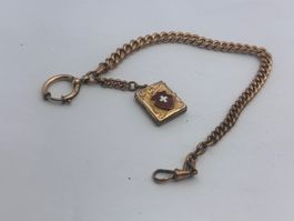 Taschenuhrkette mit Bildermedaillon