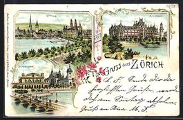 Litho Zürich, Landesmuseum, Utoquai, Al