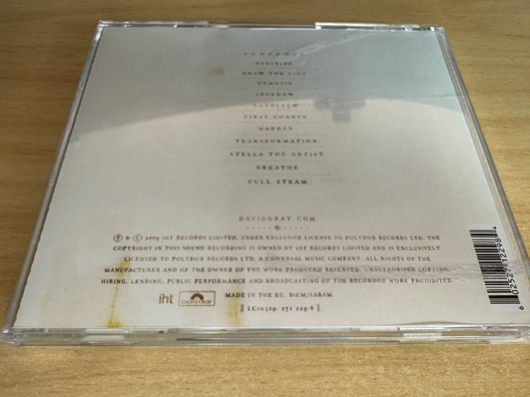 CD: David Gray – Draw The Line – Usato da Rikon im Tösstal venduto da Alpenmutz 1