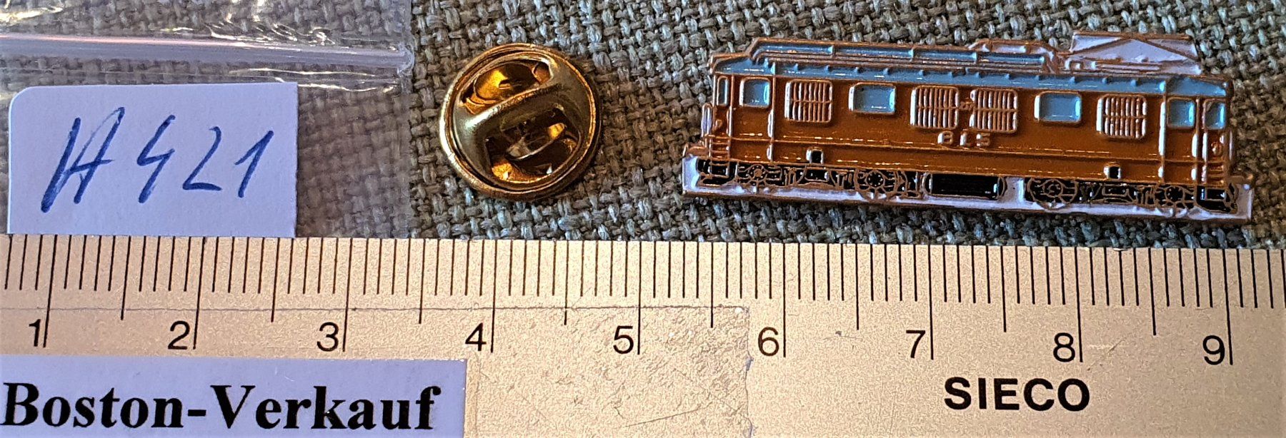 SBB/CFF/FFS Placchette & Badge: H421 - Pin Lokomotive Zug Train Bahn – Usato da Reinach BL venduto da Boston-Verkauf 1