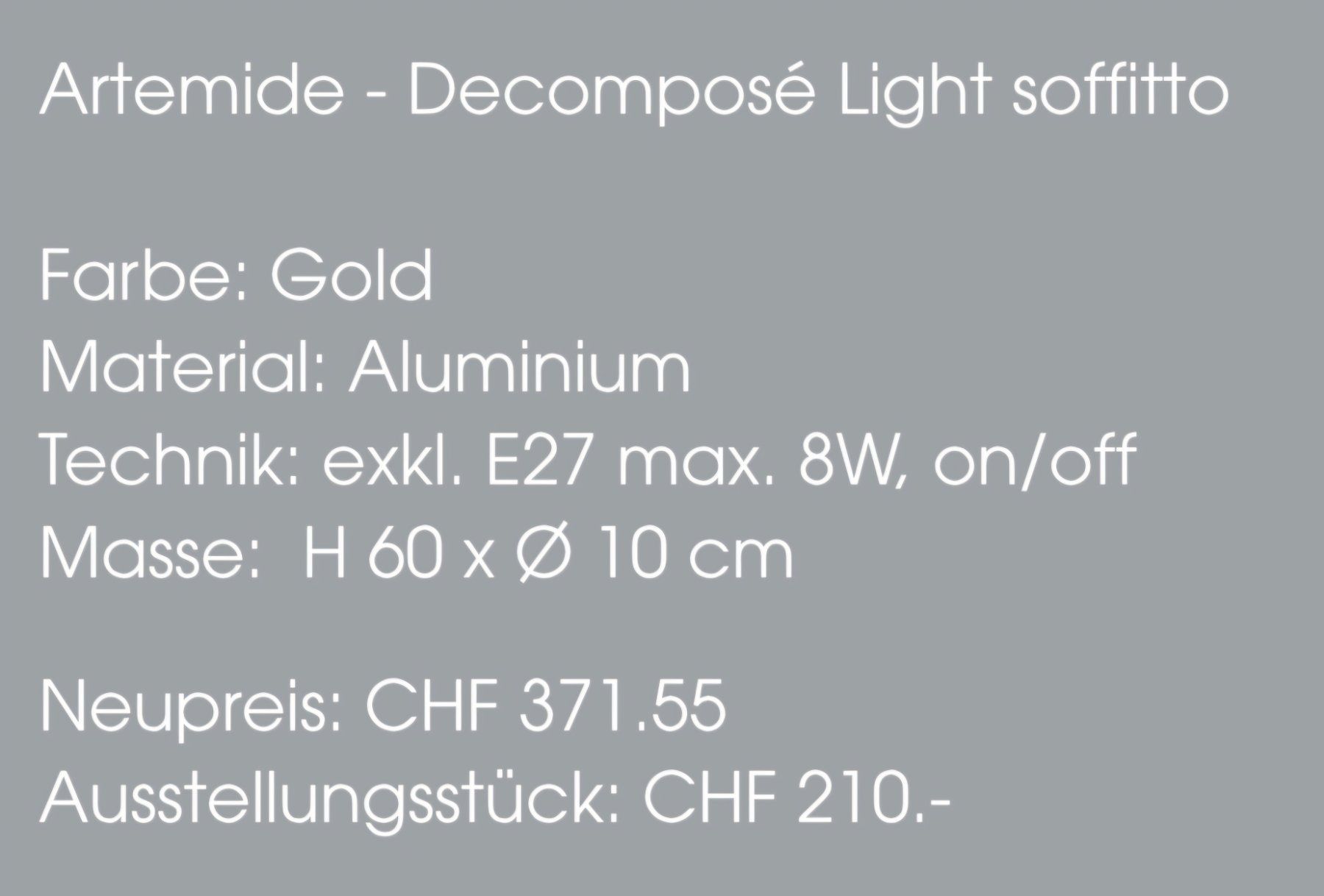 Artemide Lampadari & plafoniere: Design-Deckenleuchte von Artemide – Nuovo (secondo la descrizione) da Binningen venduto da Masc61 1